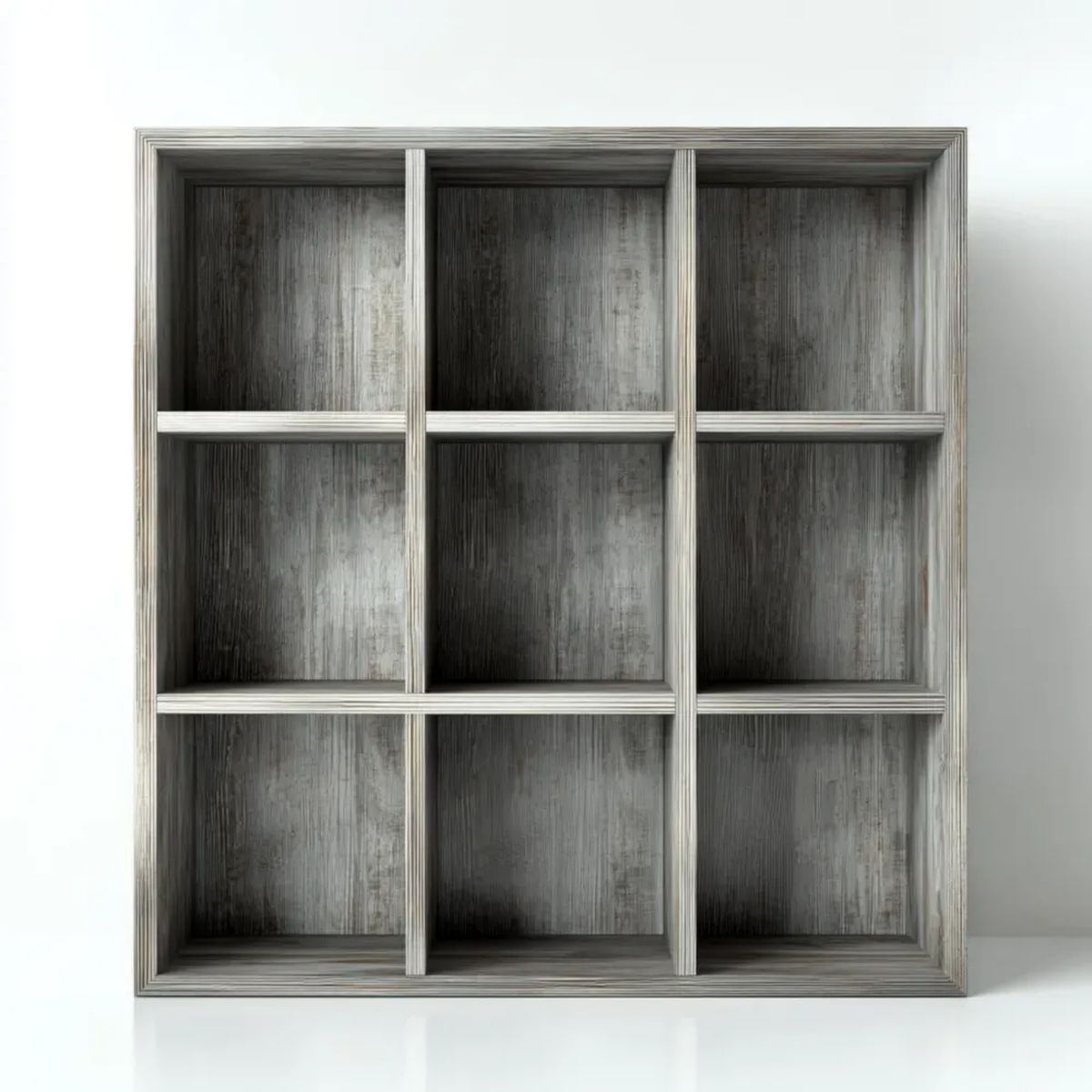 Regał na książki MDF z 9 przegródkami, szary, 120 × 30 × 120 cm