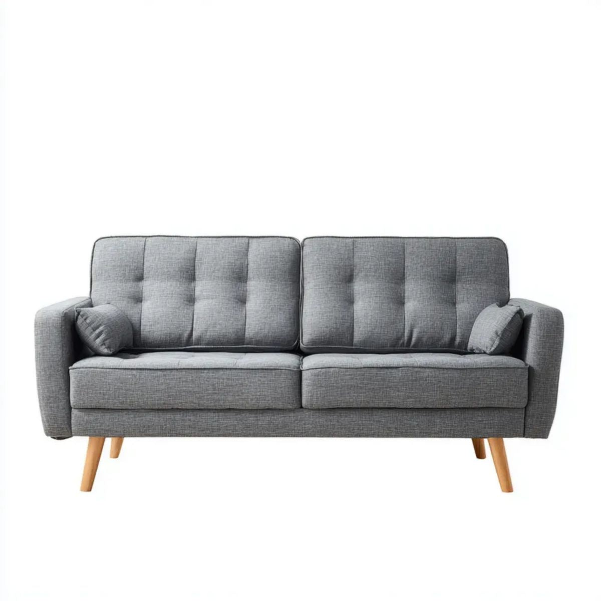 Dwuosobowa sofa szara z tapicerką poliestrową 160 x 78 x 84 cm