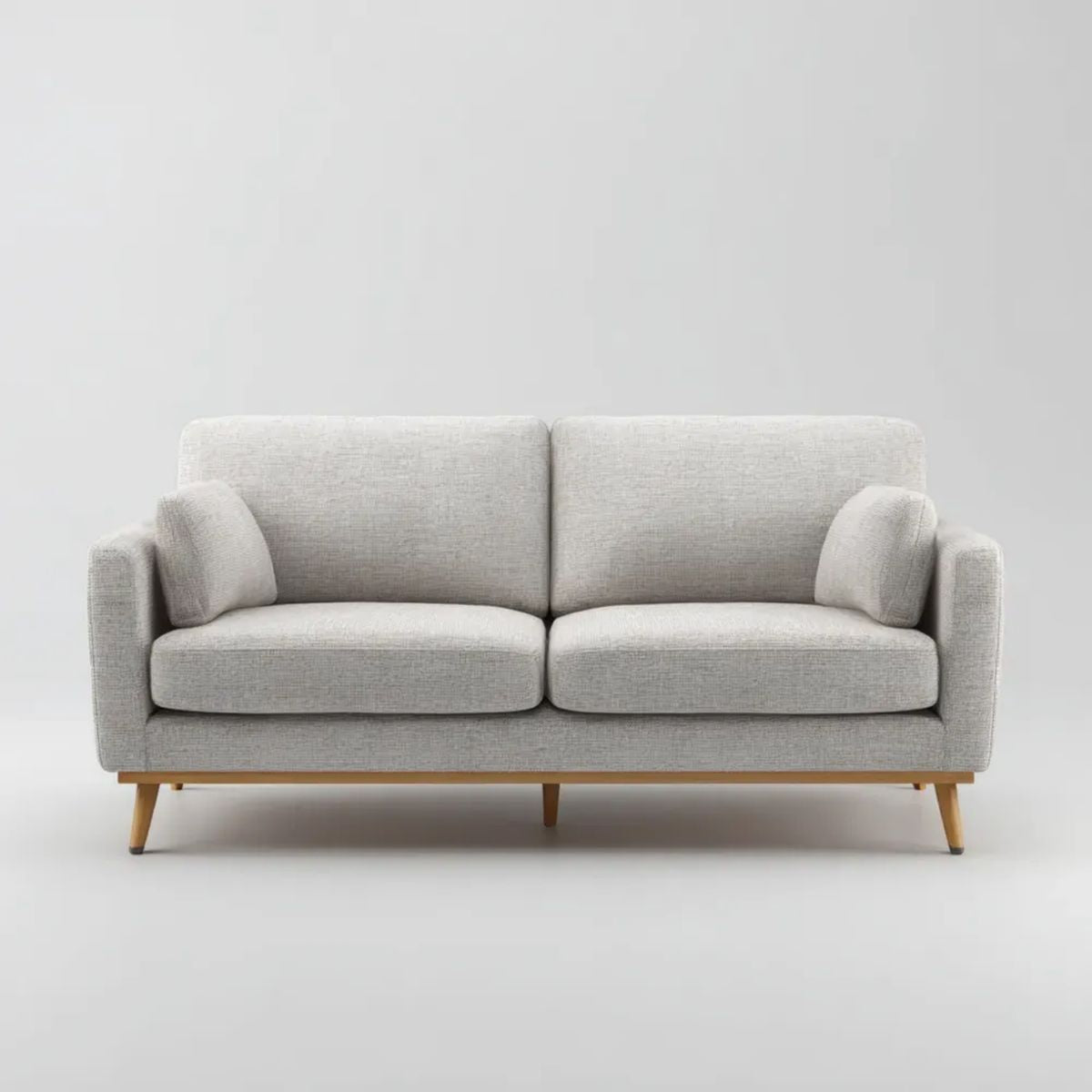 Dwuosobowa sofa z tkaniny jasnoszara 160 × 85 × 82 cm