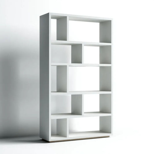 Biały regał stojący z płyty wiórowej laminowanej 80 x 30 x 180 cm, 11 otwartych przegródek