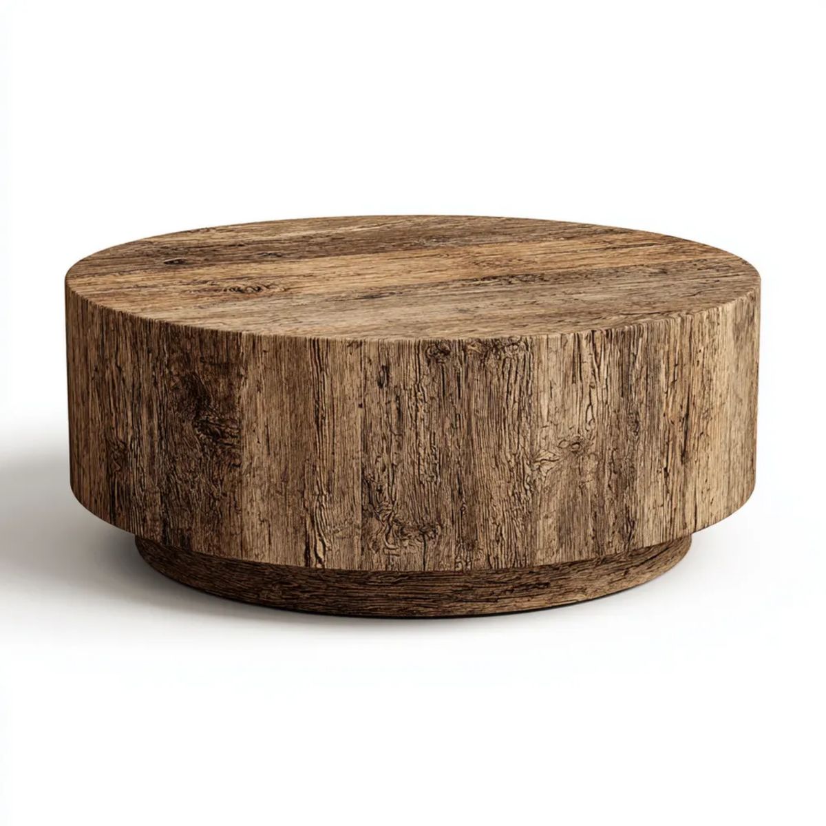 Okrągły stolik kawowy z płyty MDF brązowy 80 × 35 cm