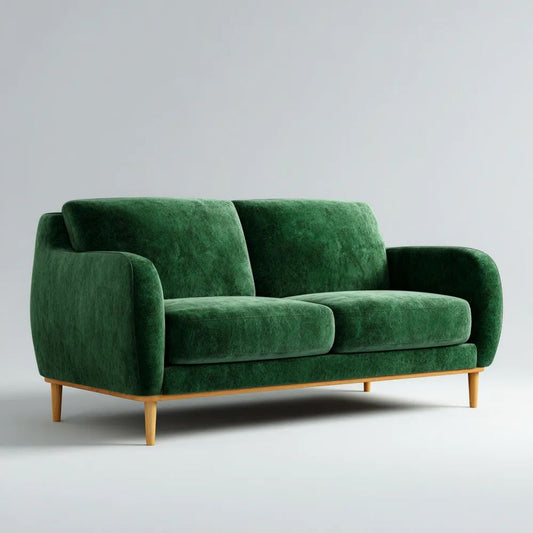 Zielona sofa dwuosobowa z tapicerką poliestrową, 170 × 85 × 82 cm