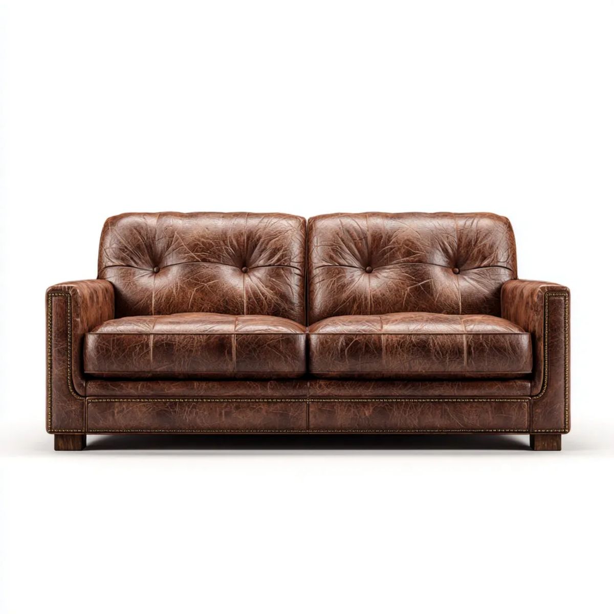 Dwuosobowa sofa brązowa z tapicerką PU 180 × 90 × 85 cm