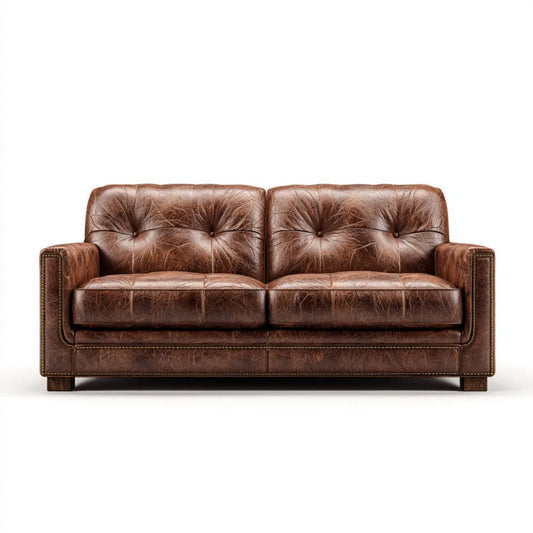 Dwuosobowa sofa brązowa z tapicerką PU 180 × 90 × 85 cm